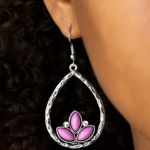 Lotus Laguna - Purple - Paparazzi Earrings