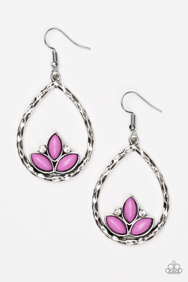 Lotus Laguna - Purple - Paparazzi Earrings